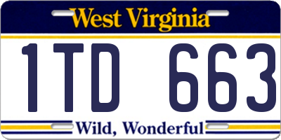WV license plate 1TD663