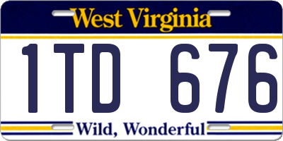WV license plate 1TD676