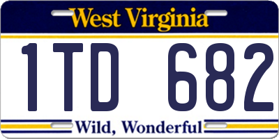 WV license plate 1TD682