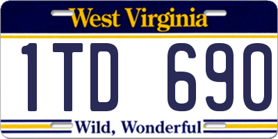 WV license plate 1TD690