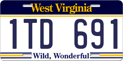 WV license plate 1TD691