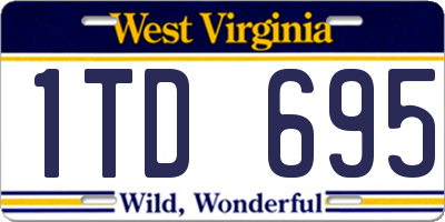 WV license plate 1TD695