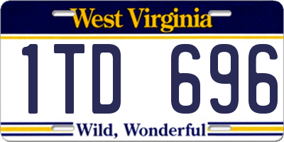WV license plate 1TD696
