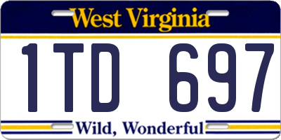 WV license plate 1TD697