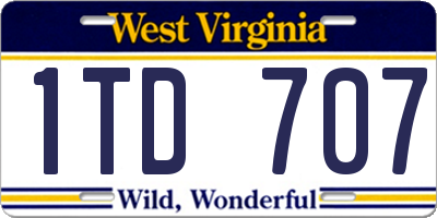 WV license plate 1TD707