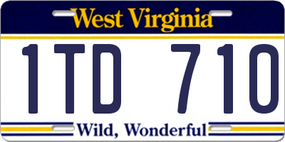 WV license plate 1TD710