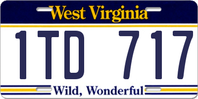 WV license plate 1TD717