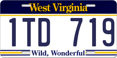 WV license plate 1TD719