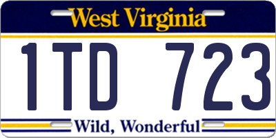 WV license plate 1TD723