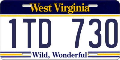 WV license plate 1TD730