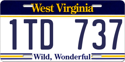 WV license plate 1TD737