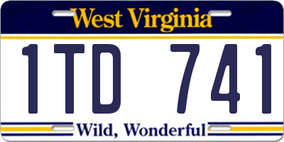 WV license plate 1TD741