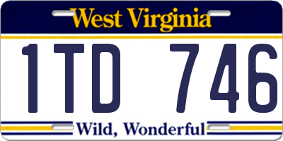 WV license plate 1TD746