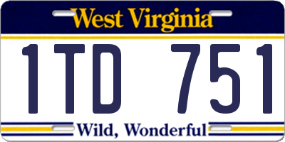 WV license plate 1TD751