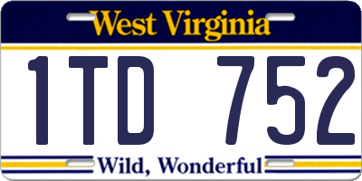 WV license plate 1TD752