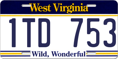 WV license plate 1TD753