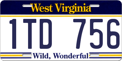 WV license plate 1TD756