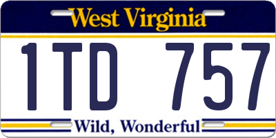 WV license plate 1TD757