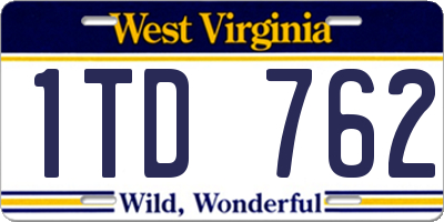 WV license plate 1TD762