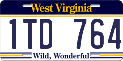 WV license plate 1TD764