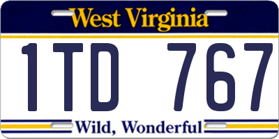 WV license plate 1TD767