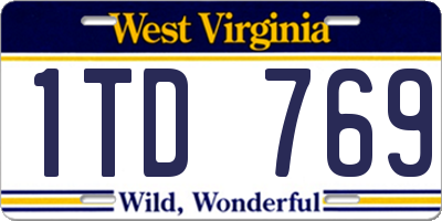 WV license plate 1TD769