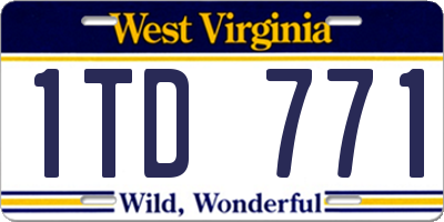 WV license plate 1TD771
