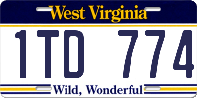 WV license plate 1TD774