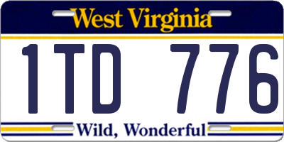 WV license plate 1TD776