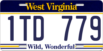 WV license plate 1TD779