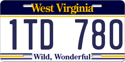 WV license plate 1TD780