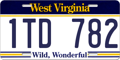 WV license plate 1TD782
