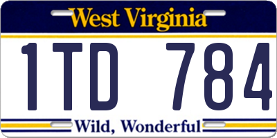 WV license plate 1TD784