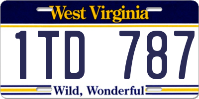WV license plate 1TD787
