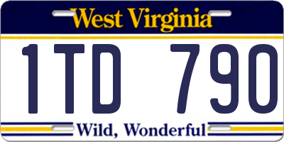 WV license plate 1TD790