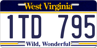 WV license plate 1TD795