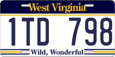 WV license plate 1TD798
