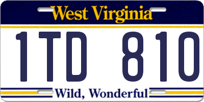 WV license plate 1TD810