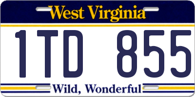 WV license plate 1TD855