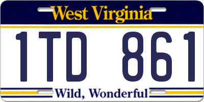 WV license plate 1TD861