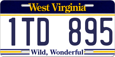 WV license plate 1TD895