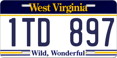 WV license plate 1TD897