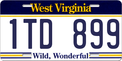 WV license plate 1TD899