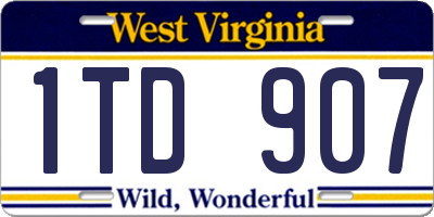 WV license plate 1TD907