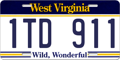 WV license plate 1TD911
