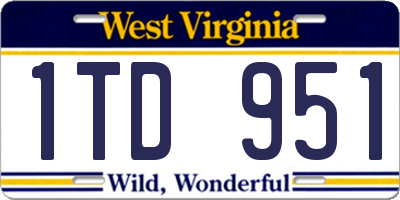 WV license plate 1TD951