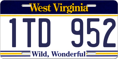 WV license plate 1TD952