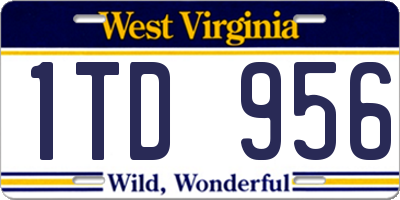 WV license plate 1TD956