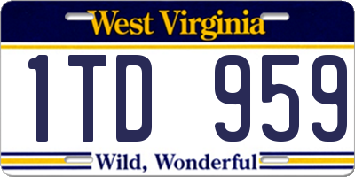 WV license plate 1TD959