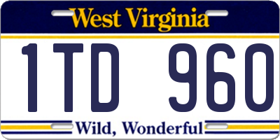 WV license plate 1TD960